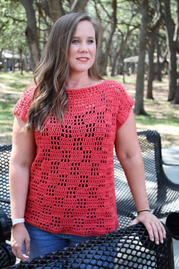 Easy Filet Crochet Top – Free Pattern- Valerie Tee