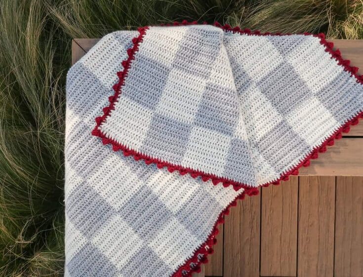 checker baby blanket crochet pattern