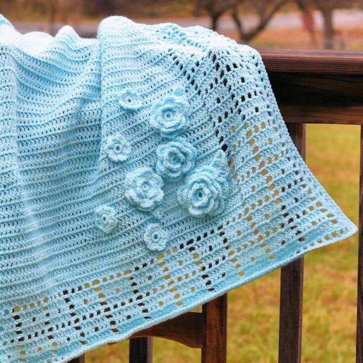 Image for Blue Roses Baby Blanket
