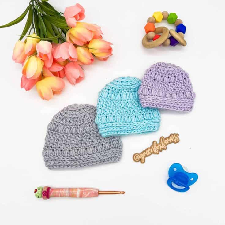 Free Preemie Baby Hat Crochet Pattern: Labyrinth Lullaby Beanie