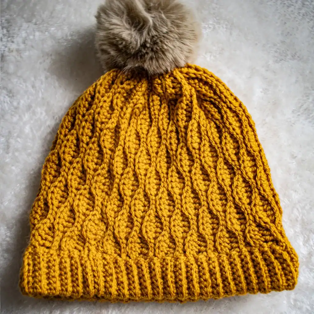 textured crochet beanie