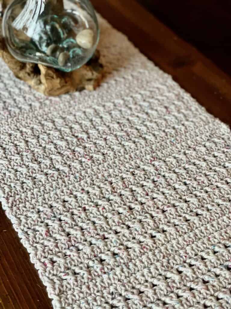 Textured crochet table runner